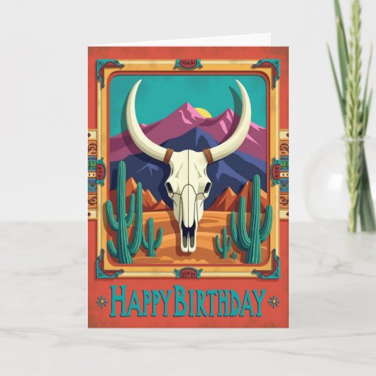 Carte d'anniversaire de scène désertique (Devant)
