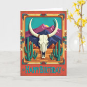 Carte d'anniversaire de scène désertique (Fleur jaune)