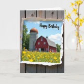Carte d'anniversaire de scène rurale (Fleur jaune)