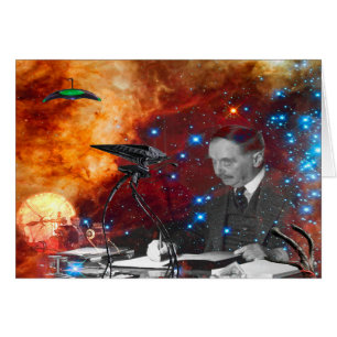 Carte d'anniversaire de science-fiction de H.G. We
