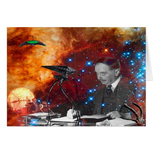 Carte d'anniversaire de science-fiction de H.G. We (Devant horizontal)