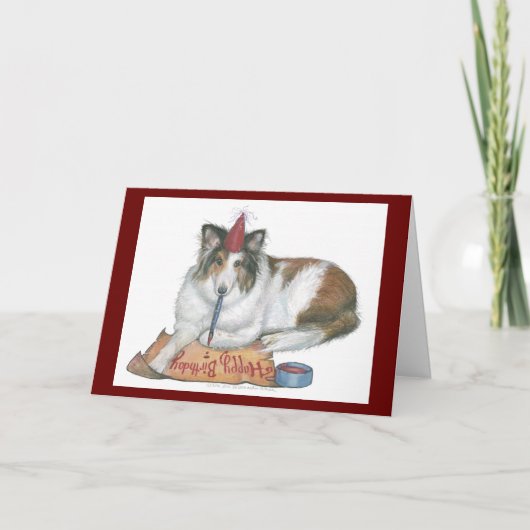 Carte d'anniversaire de Sheltie (Devant)