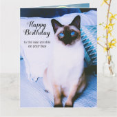 Carte d'anniversaire de Siamese (Fleur jaune)