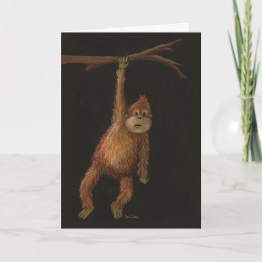 Carte d'anniversaire de singe (Devant)