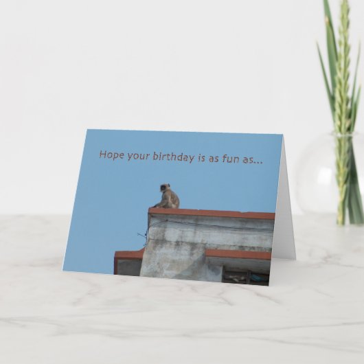 carte d'anniversaire de singe (Devant)