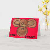 Carte d'anniversaire de singe (Fleur jaune)