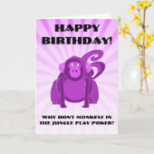 Carte d'anniversaire de singe (Fleur jaune)
