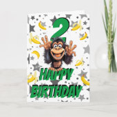 Carte d'anniversaire de singe (Devant)