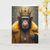 Carte d'anniversaire de singe couronné (Fleur jaune)