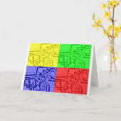 carte d'anniversaire de singe d'Ian (Fleur jaune)