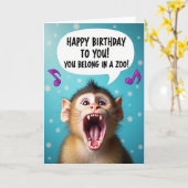 Carte d'anniversaire de singe drôle (Fleur jaune)