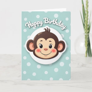 Carte d'anniversaire de singe fantaisiste