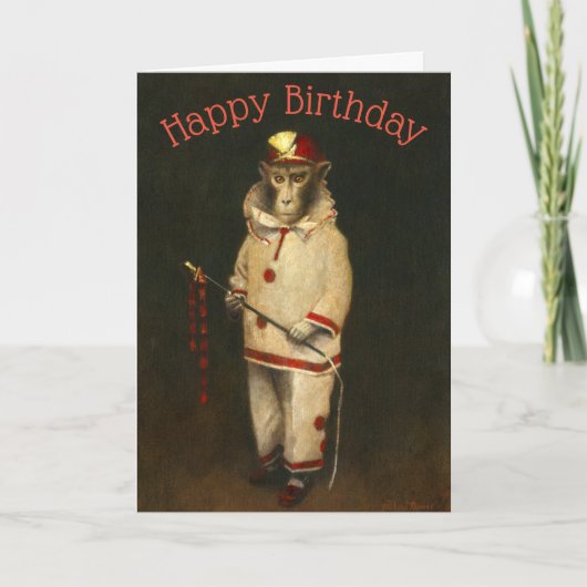 Carte d'anniversaire de singe magique vintage (Devant)