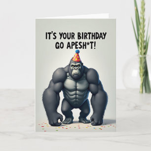 Carte d'anniversaire de singe puissant
