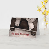 Carte d'anniversaire de skateboard (Fleur jaune)