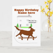 Carte d'anniversaire de Skateboard Dog (Fleur jaune)