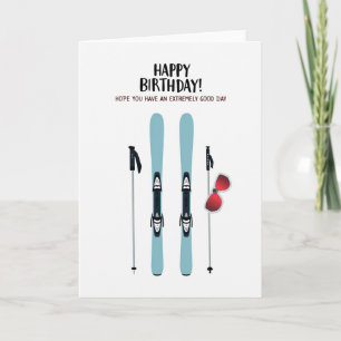 Carte d'anniversaire de ski