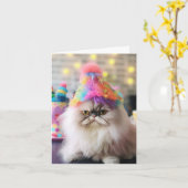 Carte d'anniversaire de Snarky Cat (Fleur jaune)