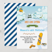 Carte d'anniversaire de snowboard (Devant / Derrière)