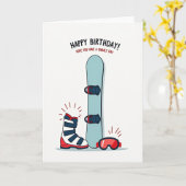 Carte d'anniversaire de snowboard d'aventure (Fleur jaune)