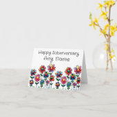 Carte d'anniversaire de sobriété Joyeux Soberversa (Fleur jaune)
