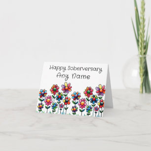 Carte d'anniversaire de sobriété Joyeux Soberversa