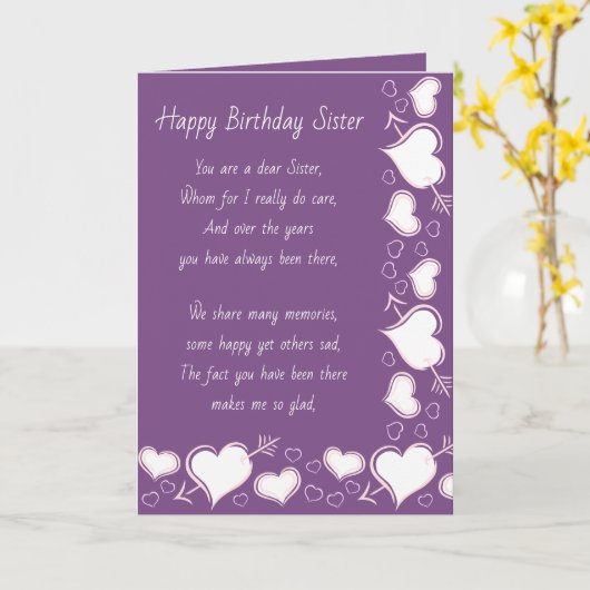 Carte d'anniversaire de soeur (Fleur jaune)