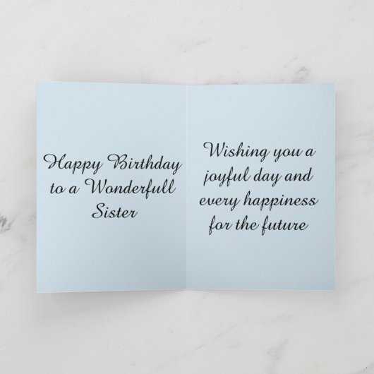 Carte d'anniversaire de soeur (Intérieur)