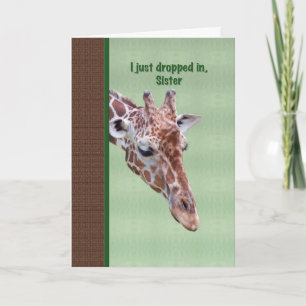 Carte d'anniversaire de soeur avec Giraffe