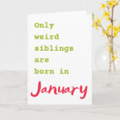 Carte d'anniversaire de soeur de frère drôle (Fleur jaune)