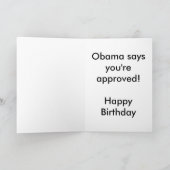 Carte d'anniversaire de soins de santé d'Obama de (Intérieur)