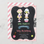 Carte d'anniversaire de sommeil pyjama spa mignonn (Devant / Derrière)