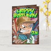 Carte d'anniversaire de son (Fleur jaune)