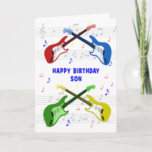 Carte d'anniversaire de Son Guitare (Devant)