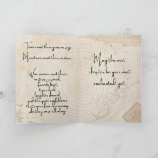Carte d'anniversaire de sorcière enchantée (Intérieur)