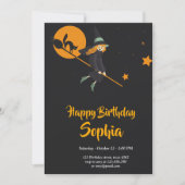 carte d'anniversaire de sorcière et de chat (Devant)