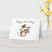 Carte d'anniversaire de souris (Fleur jaune)