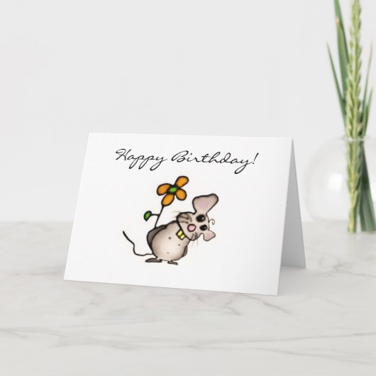 Carte d'anniversaire de souris (Devant)