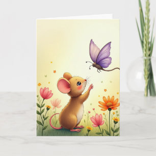 Carte d'anniversaire de souris fantaisiste