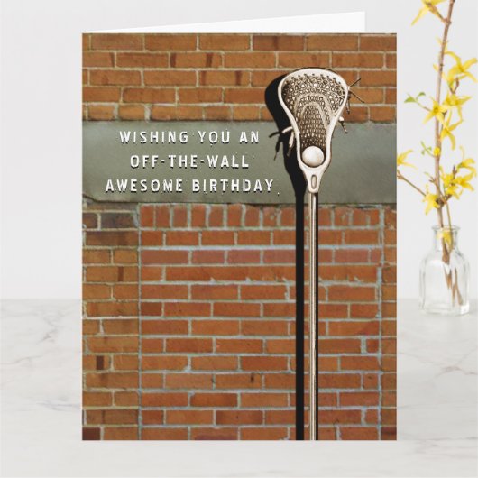 Carte d'anniversaire de sport de crosse (Fleur jaune)