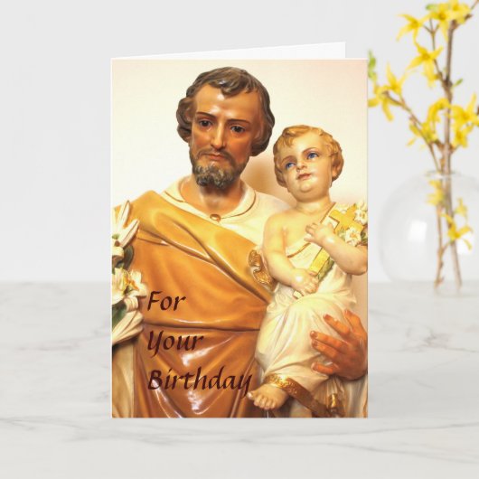 Carte d'anniversaire de St Joseph (Fleur jaune)