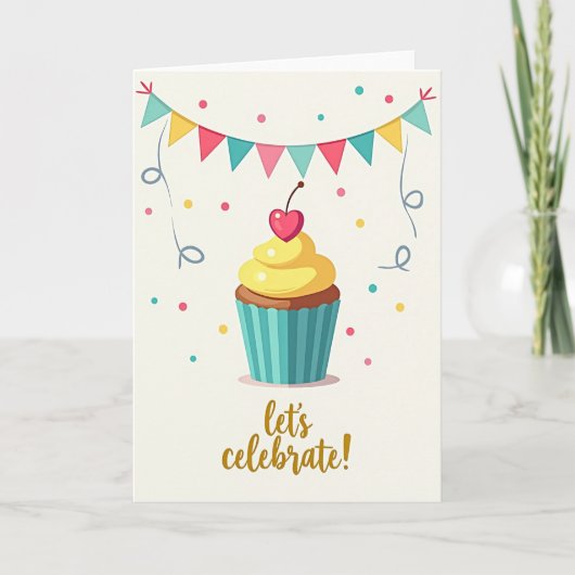 Carte d'anniversaire de streamer joyeuse (Devant)
