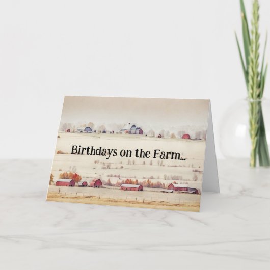 Carte d'anniversaire de style agricole (Devant)