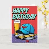 Carte d'anniversaire de style BD (Fleur jaune)