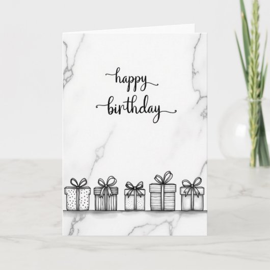 Carte d'anniversaire de style marbre (Devant)
