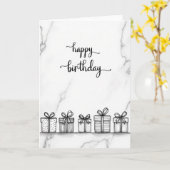 Carte d'anniversaire de style marbre (Fleur jaune)