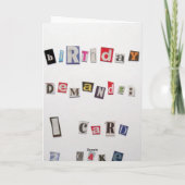 Carte d'anniversaire de style rançon (Dos)