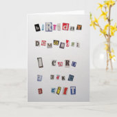 Carte d'anniversaire de style rançon (Fleur jaune)