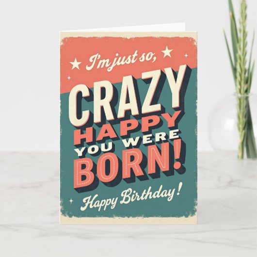 Carte d'anniversaire de style rétro (Devant)