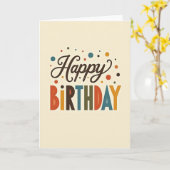 Carte d'anniversaire de style rétro (Fleur jaune)
